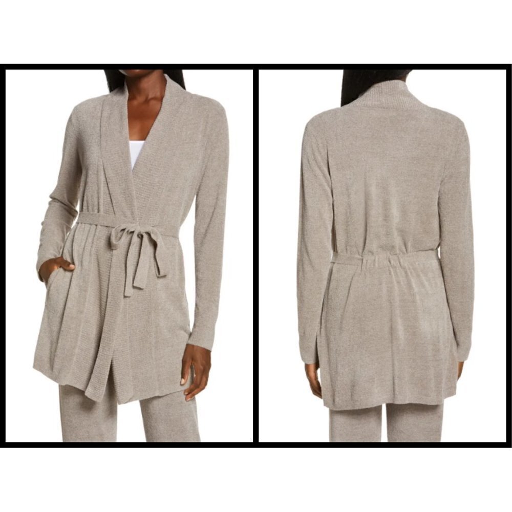 💕BAREFOOT DREAMS💕 CozyChic Drape Rib Cardigan Ultra Lite Beach Rock XL